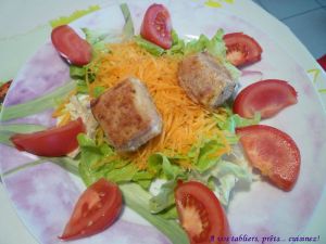 Recette Salade au fromage frais pané