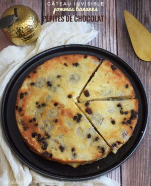 Recette Gâteau fondant et léger aux pommes, bananes et pépites de chocolat