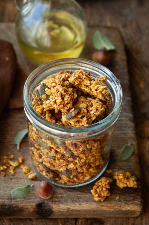 Recette Granola salé au curry #sansgluten