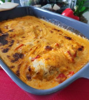 Recette Poulet à la crème de poivrons