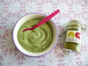 Recette Crème dessert végane au soja et au moringa (diététique, sans sucre ni beurre ni oeuf, riche en protéines et en fibres)