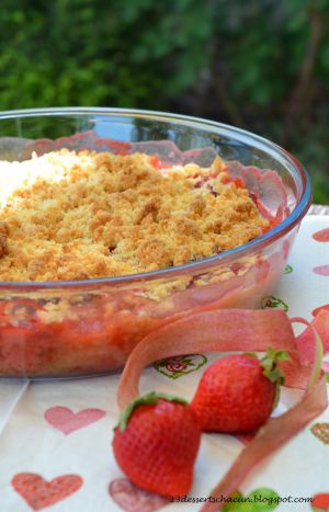 Recette Crumble rhubarbe et fraises