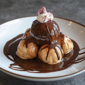 Recette Ultime de Profiteroles maison : Pâte à choux délicieuse, crème pâtissière vanillée et nappage au chocolat fondant