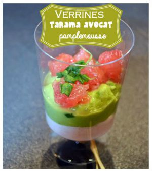 Recette Verrines tarama-avocat-pamplemousse