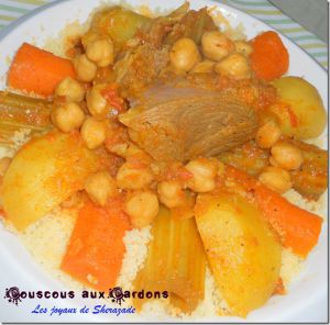 Recette Couscous aux cardons, couscous aux khourchefs