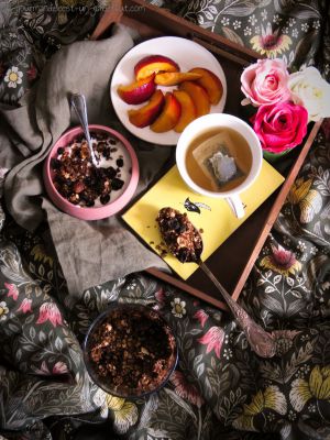 Recette Granola myrtilles, cacao, noisette