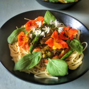 Recette Spaghetti aux fleurs