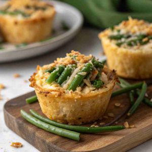 Recette Garlic Parmesan Green Bean Casserole Cups – Individual Portions