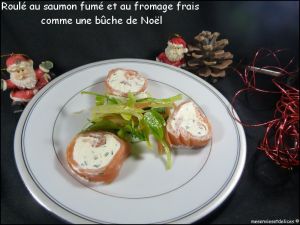 Recette Roulé de saumon fumé au fromage frais comme une bûche (repas de Noël à moins de 5 euros par personne)