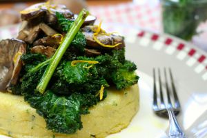 Recette Sauté de kale et champignons et sa polenta crémeuse