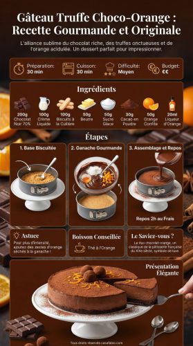 Recette Gâteau truffe choco-orange : recette gourmande et originale