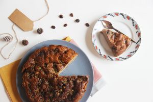Recette Gâteau courgettes ananas, et streusel cranberries et cardamome