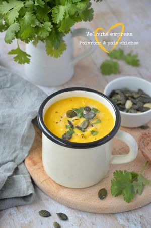 Recette Velouté express {poivron & pois chiches} #vegan #glutenfree