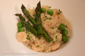 Recette Risotto aux crevettes et aux légumes croquants