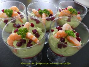 Recette Mousse de betterave avocat crevette *