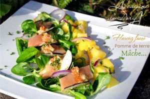 Recette Salade de harengs, pommes de terre, mâche à la sauce raifort