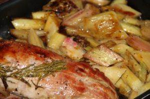 Recette Filet mignon de porc a la rhubarbe, au miel et au romarin