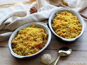 Recette Crumble de saumon & poireaux