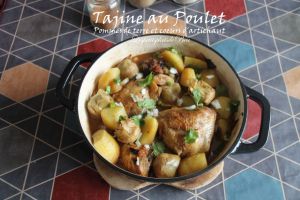 Recette Tajine au poulet, pommes de terre et coeurs d'artichaut