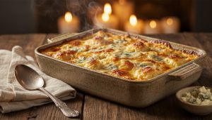 Recette Gratin réconfortant de chou-fleur au fromage bleu pour les soirées fraîches