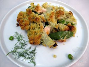 Recette Crumble de saumon à l'estragon