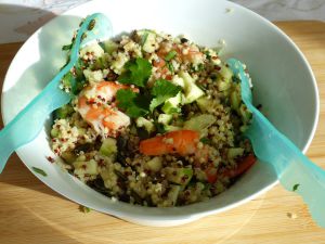 Recette Salade quinoa crevettes