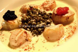 Recette Saint Jacques Et Lentilles Vertes Du Puy Crème De Pinot Blanc