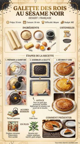 Recette Galette des rois au sésame noir