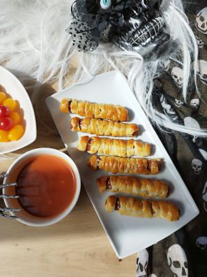 Recette Knacks momies, sauce miel-moutarde-ketchup