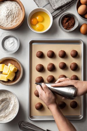 Recette Gold-Dusted Chocolate Profiteroles: Decadence from Emma’s Cake Studio