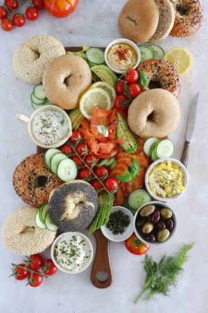 Recette Plateau de bagels au saumon fumé (bagel board)