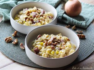 Recette Risotto de pâtes aux poireaux & Montbéliard