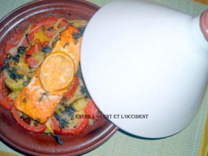 Recette Tajine de saumon aux legumes
