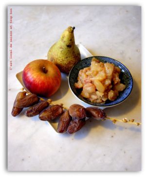 Recette Compote express pomme poire dattes