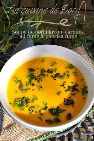 Recette Soupe de potimarron, carottes, ail fumé & paprika fumé