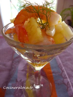 Recette Salade de fenouil aux crevettes et à l’ananas, vinaigre à la vanille