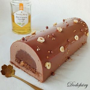 Recette Bûche Chocolat Noisette Miel d'acacia