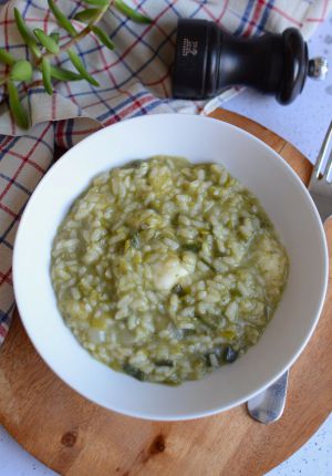 Recette Risotto aux verts de poireaux #zéro gaspi