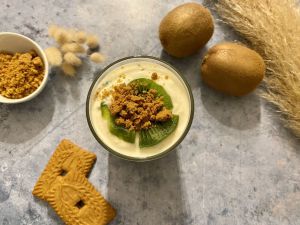 Recette Verrine de fromage blanc au kiwi et spéculoos