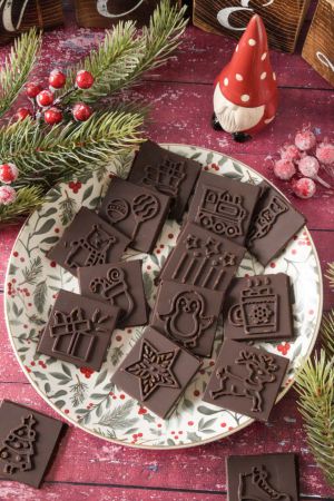 Recette Petits carrés de chocolat de noel à offrir