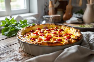 Recette Clafoutis salé : la recette express tomate-moutarde qui régale en 10 min !