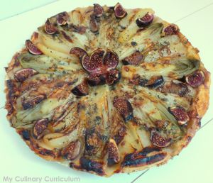Recette Tarte aux endives, poires, figues et roquefort (Chicory, pears ,figs and blue cheese tart)
