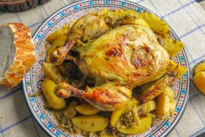 Recette Poulet au citron confit (tajine au four)