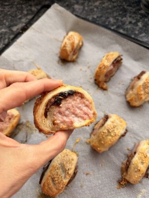 Recette Sausage rolls à l’oignon caramélisé (petits feuilletés anglais)