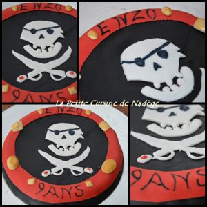 Recette Gâteau d'anniversaire décoré en pâte à sucre: Gare au Pirate