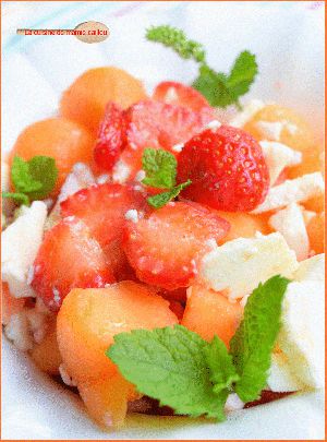 Recette Salade estivale melon, fraises et feta...un vent de fraîcheur souffle dans ma cuisine !