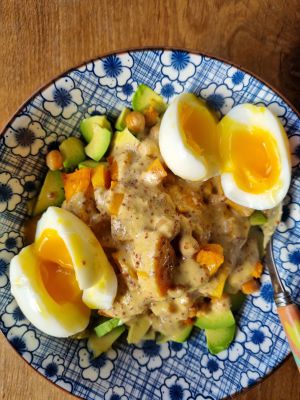 Recette Salade tiède de butternut rôtie et chou pet saï