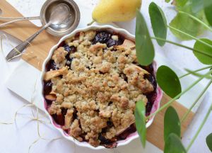 Recette Crumble quetsches poire