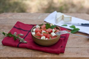 Recette Salade pastèque, chèvre, menthe