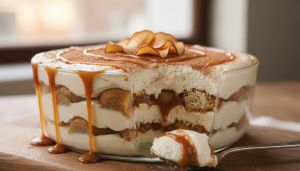 Recette Tiramisu pommes-caramel : le délice fondant qui remplace les bûches et prolonge la magie des fêtes sans effort